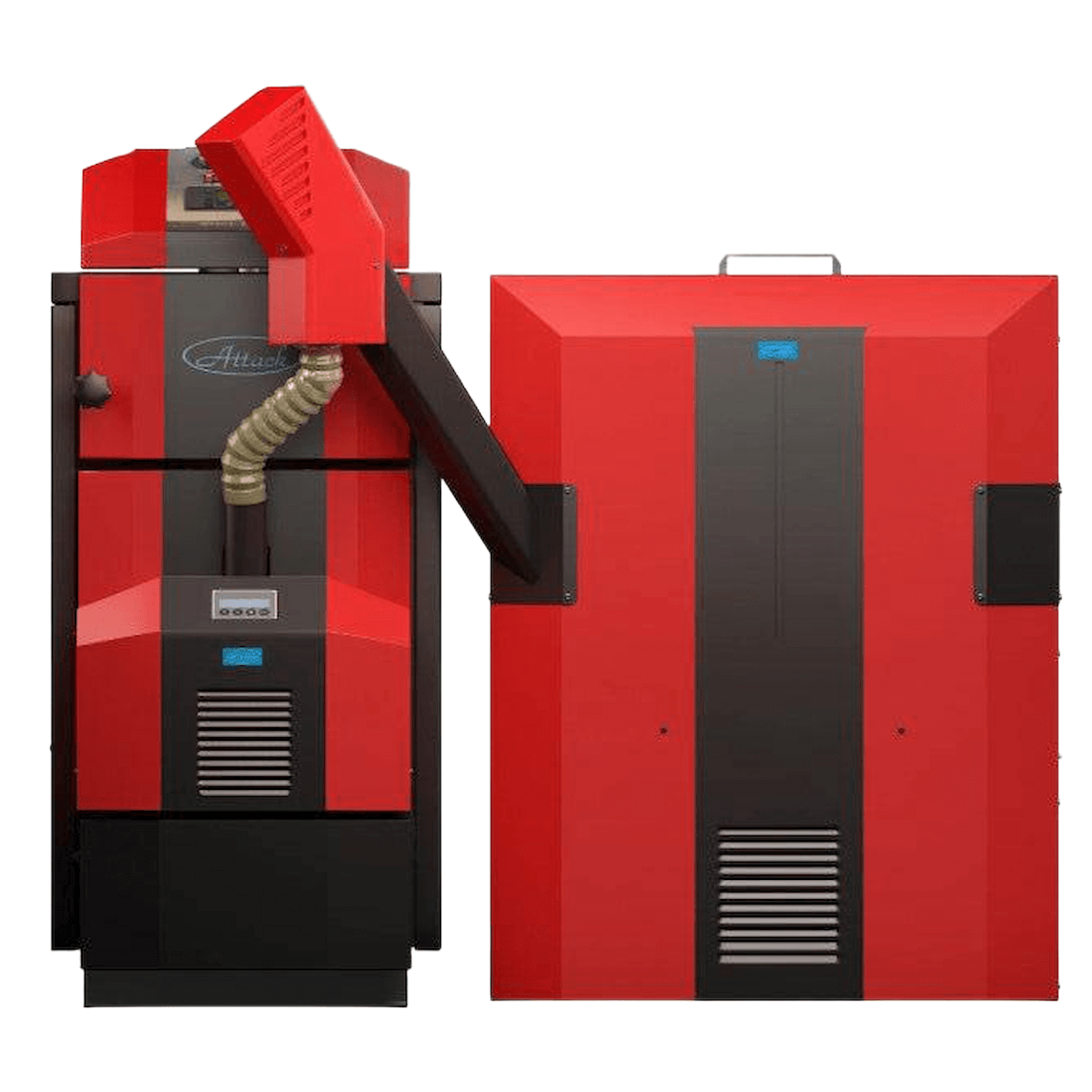 Rotes und schwarzes Pelletkessel-System für effiziente Heizung im Produktattack Pellet 30 Automatik Plus