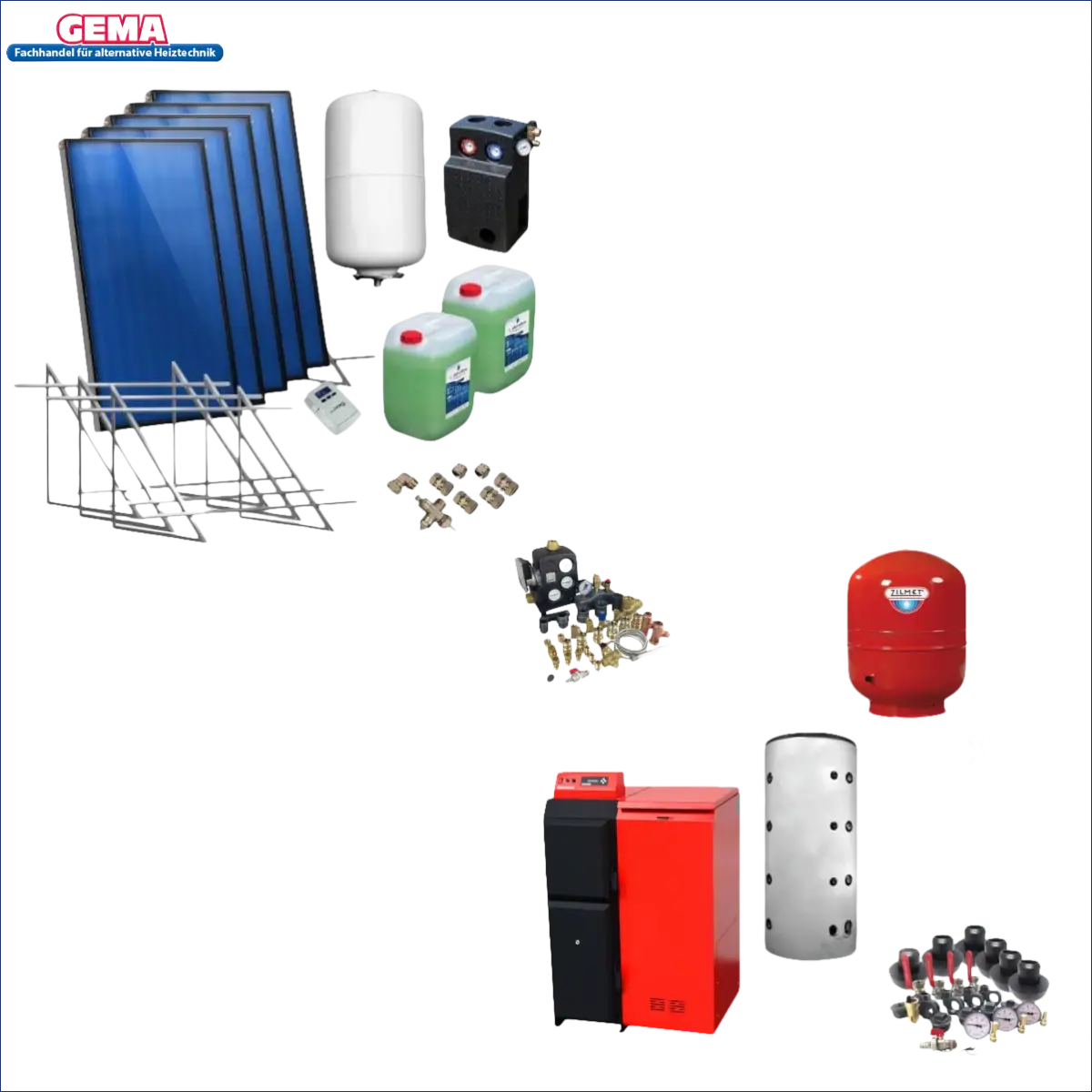 Solarthermiekomponenten für Thermoflux 25/135 plus Solarpaket IV 11.95 m³