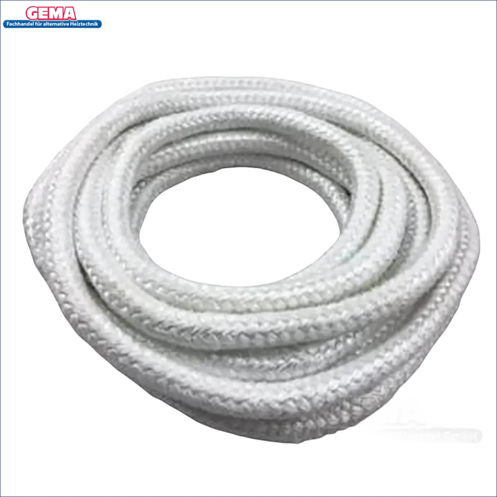 Weiße geflochtene Rundschnur für Thermoflux Pelling Pelletkessel, coiled and robust