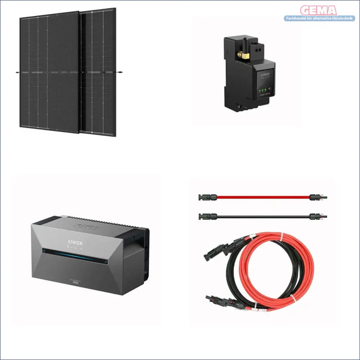 Solarstromsystem-Komponenten für Schwarzes Solarmodul mit 430Wp und 1,6kWh Speicher