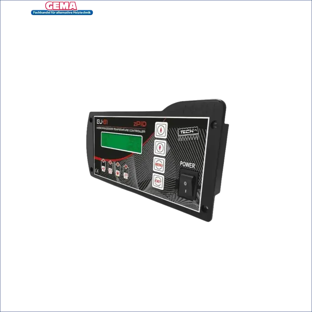 Schwarzer Temperaturregler mit Tasten und Display für Temperatursteuerung EU-81 zPID