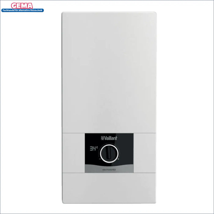 Vaillant Durchlauferhitzer electronic VED für Bad und Küche, liefert warmes Wasser 🌊, energieeffizient und platzsparend.
