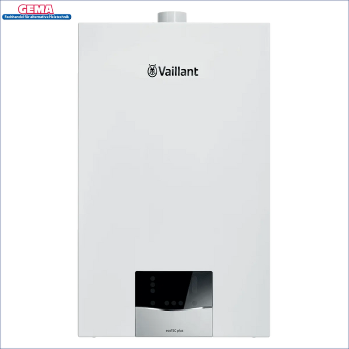 Weißer Vaillant Gastherme mit Speicher und Regelung für effiziente Heiztechnik