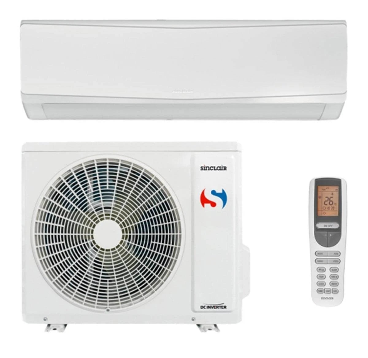 Klimaanlage ❄️ mit Außeneinheit und Fernbedienung 📱, ideal für kühlen Komfort in jedem Raum.