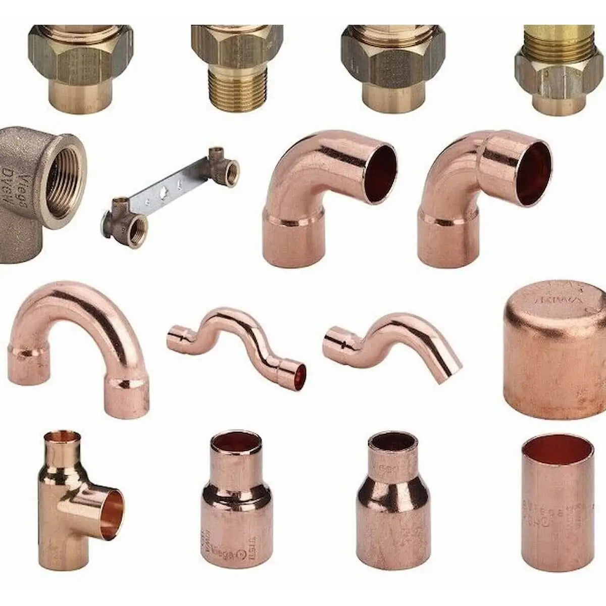 Kupfer🔩 Fittinge zum 🔥 Löten: Vielfältige röhrenförmige Teile und Verbindungen.