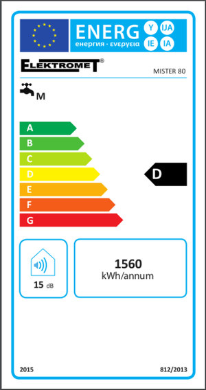 Energieeffizienzlabel für Elektro Hängespeicher 20-140 Liter Brauchwasserspeicher