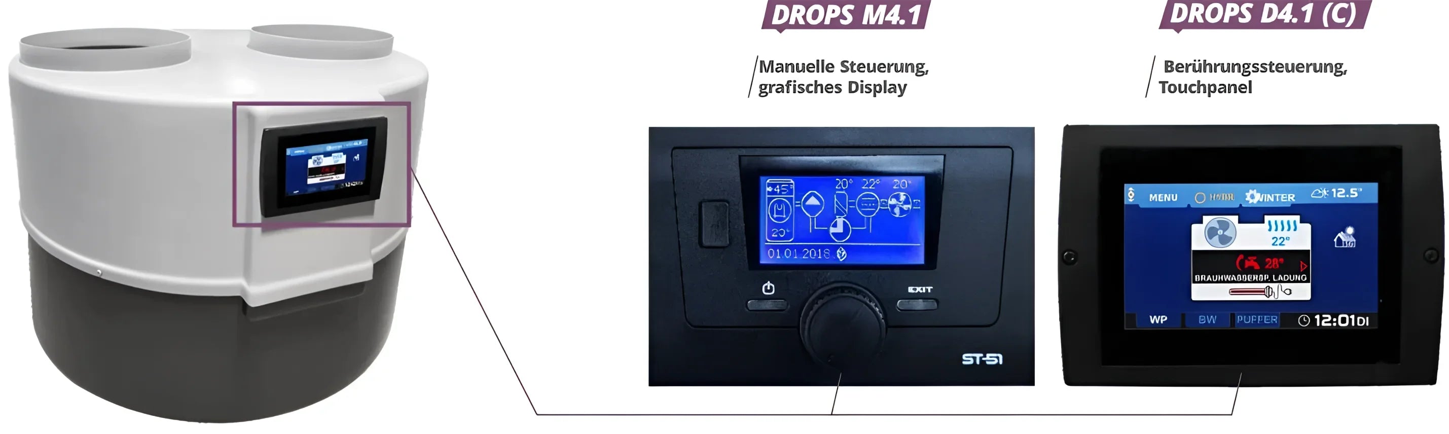 Brauchwasser Trinkwasser Heizungs Wärmepumpe DROPS M4.1D.
