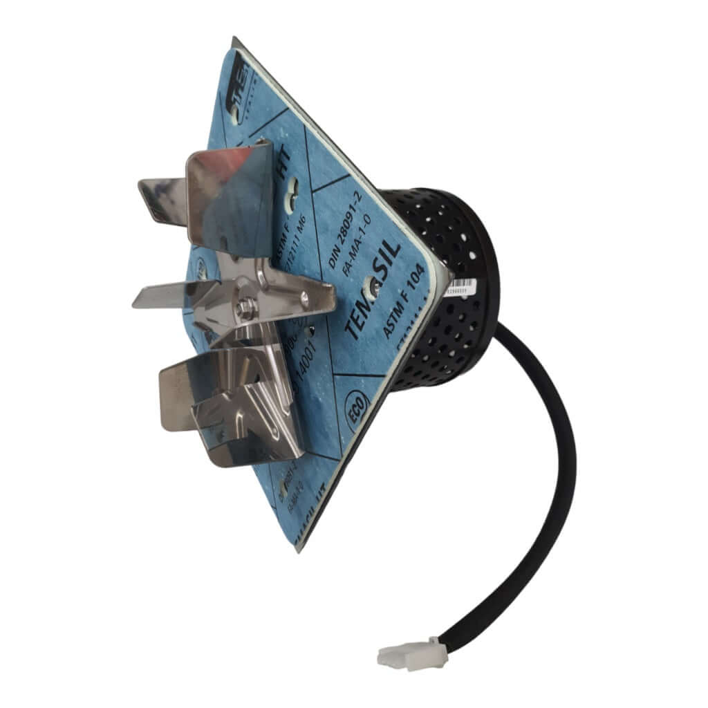 Blaue quadratische Dichtung mit Metallklingen und schwarzem Motor für Attack SLX Gebläse