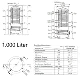 Hygiene storage tank with solar register & Insulation A