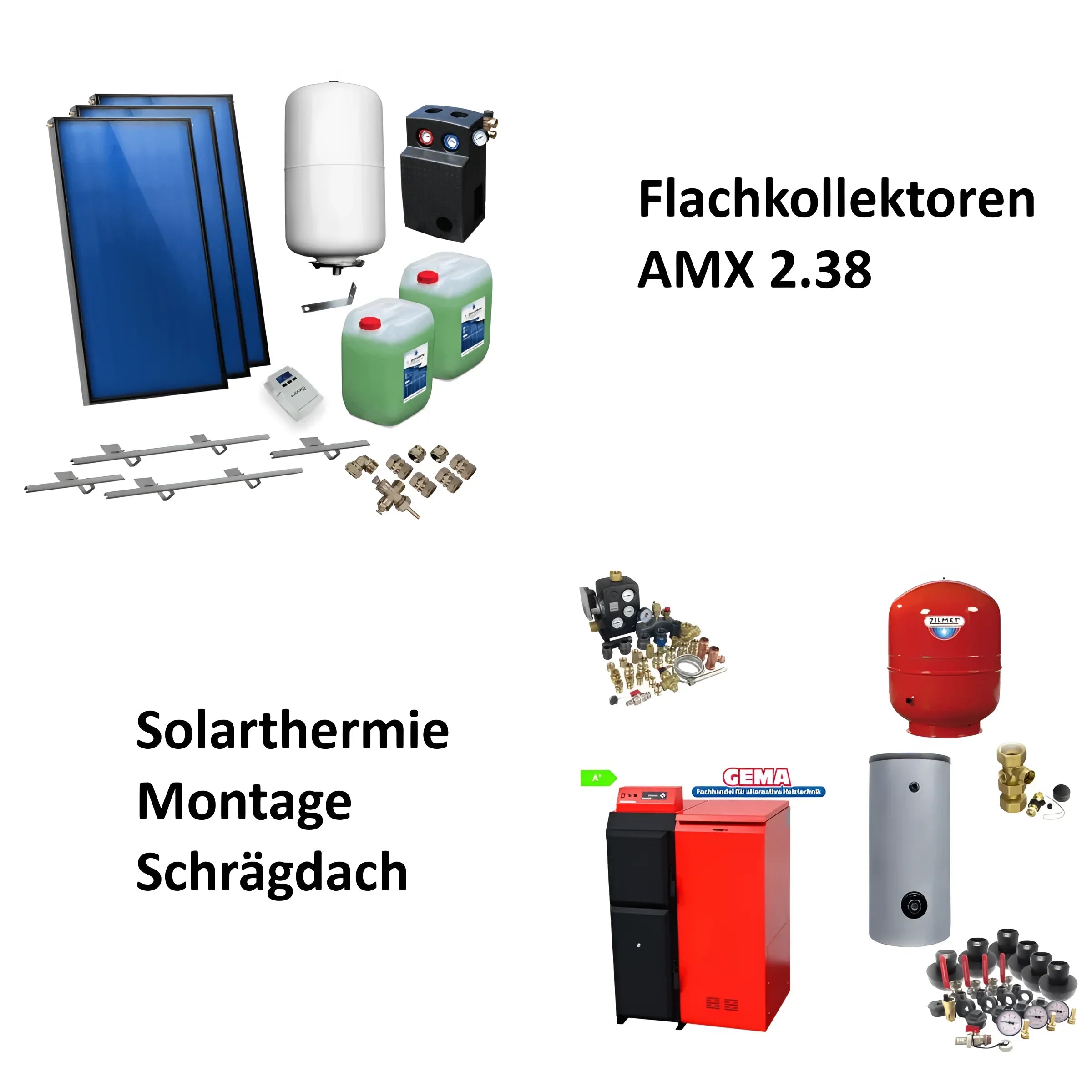 Flachkollektoren AMX 2.38 🚀 und Solarthek-Montage 🏠 für effiziente Heizlösungen
