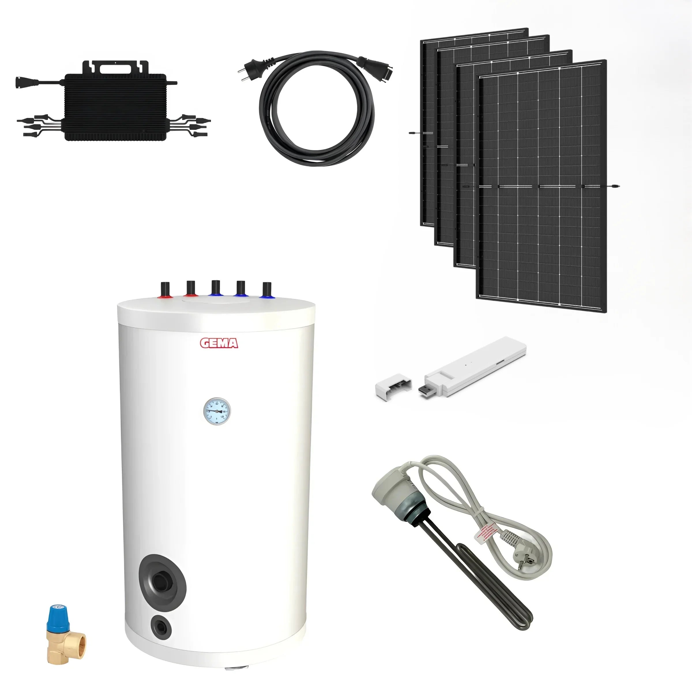 Eau chaude avec élément chauffant photovoltaïque
