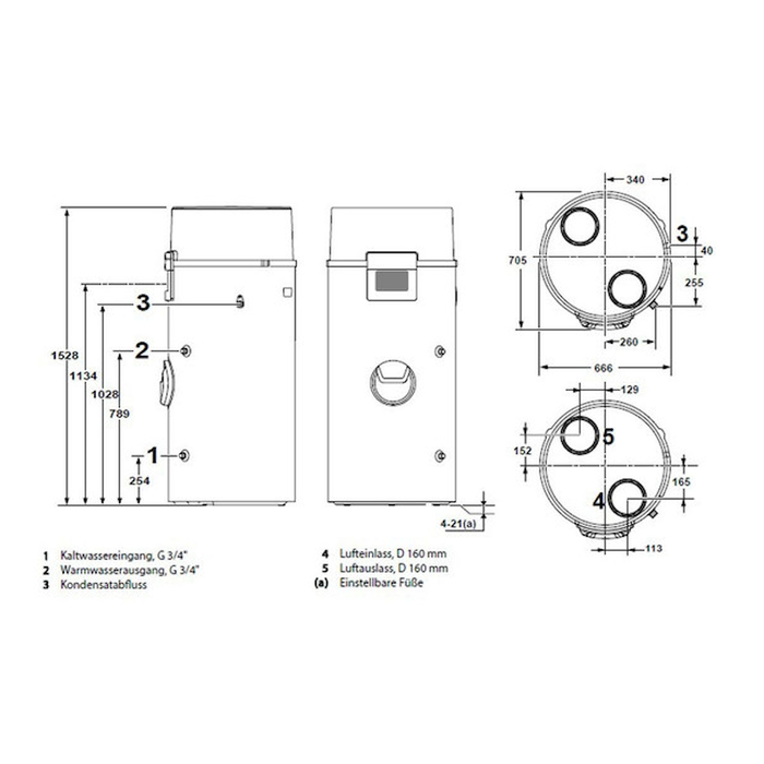 Remeha Warmwasser-Wärmepumpe Azorra Ace 200 Liter 2,4 kW