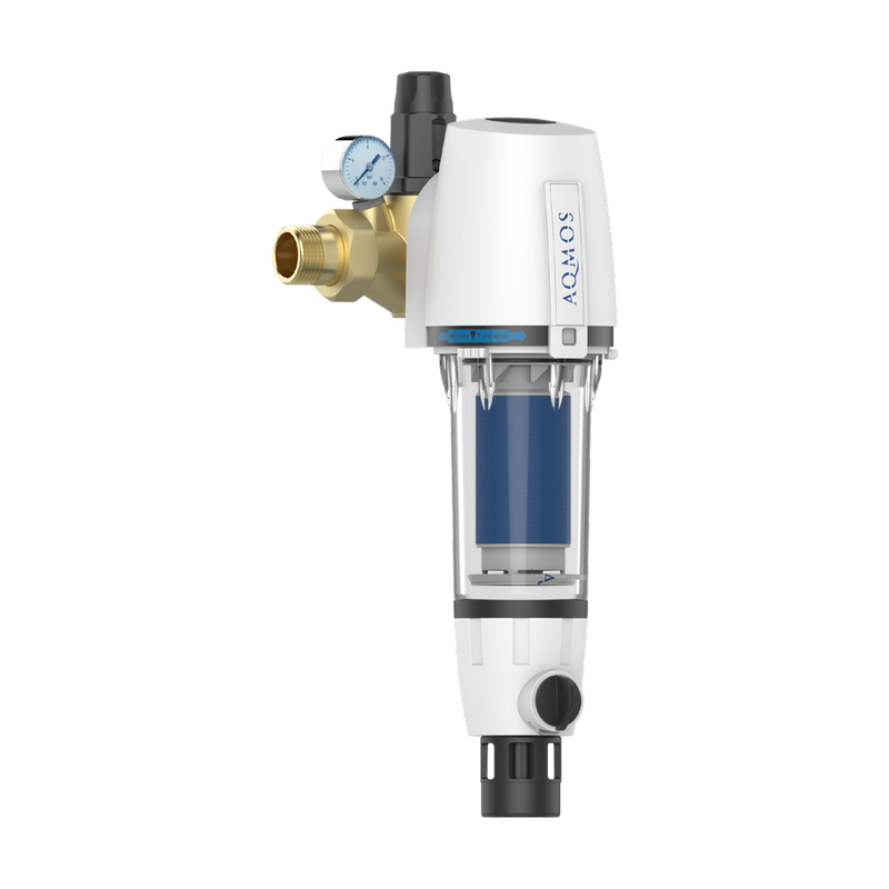 Filtre à eau domestique filtre à contre-courant AQMOS 1 pouce avec réducteur de pression et manomètre