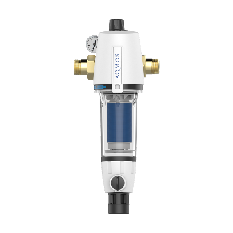 Filtre à eau domestique filtre à contre-courant AQMOS 1 pouce avec réducteur de pression et manomètre