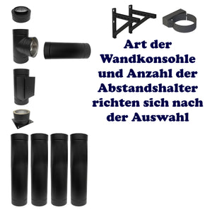 Black chimney pipe components for DW Neo 150 schwarz 5-10 Meter, modernes Design für anspruchsvolle Anwendungen