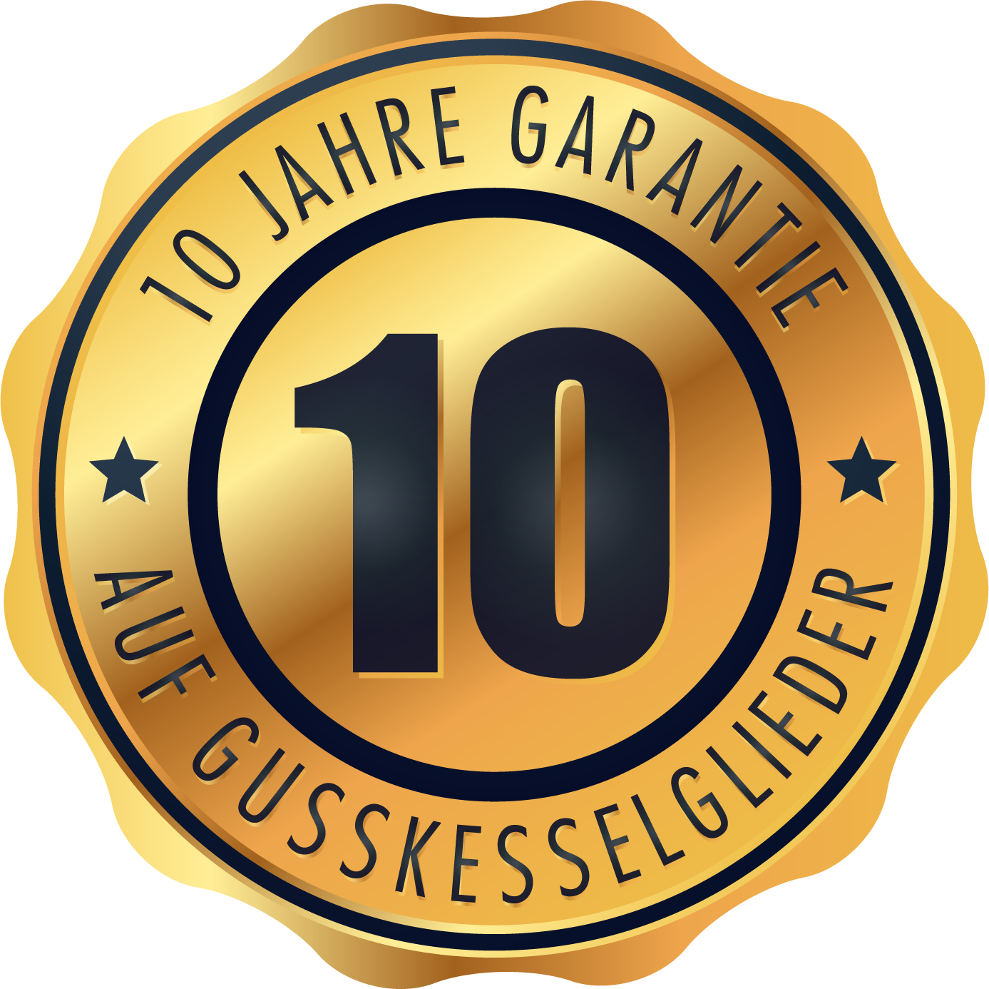 Goldener Garantiesiegel auf dem Produkt IBC Holzvergaserkessel GK-7k-öko 25 kW