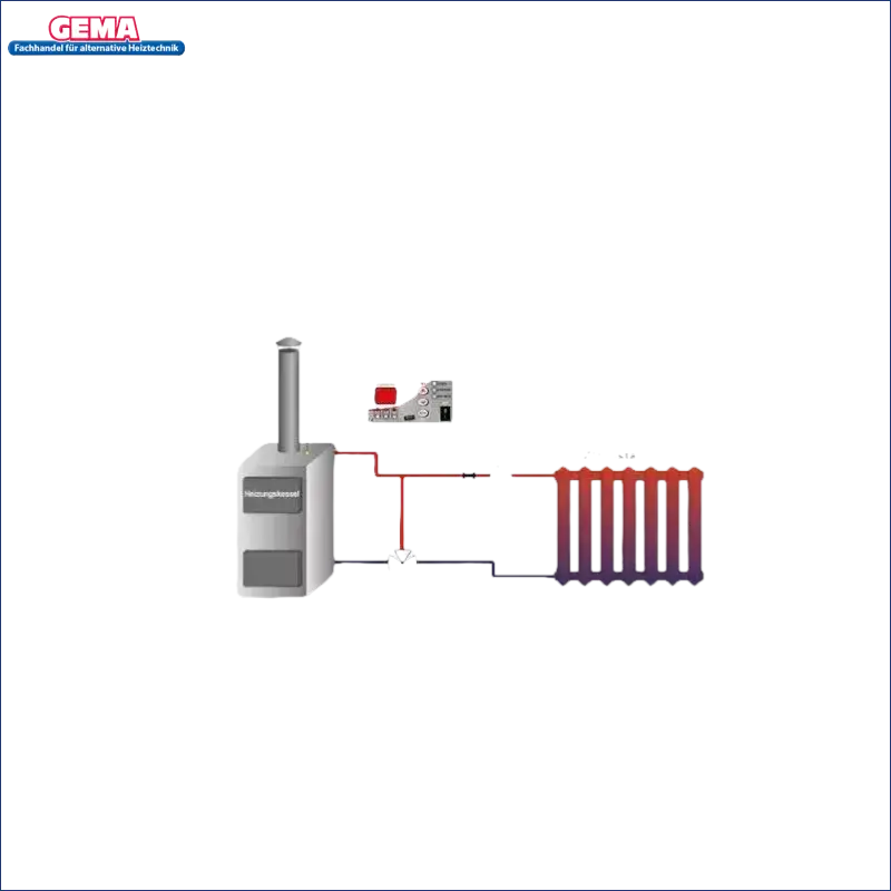Diagramm des Heizsystems für den Digitalen Pumpenregler EU-21 mit Pumpenschutz