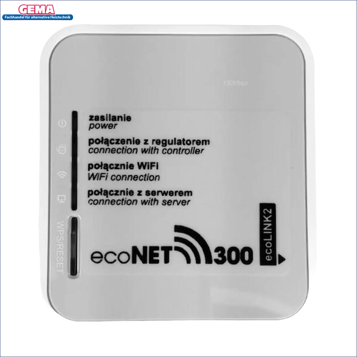 Weißes ecoNET300 Gerät für das ecoNET Internet Modul für Witterungsgeführte Steuerung PLUM ecoMAX 920