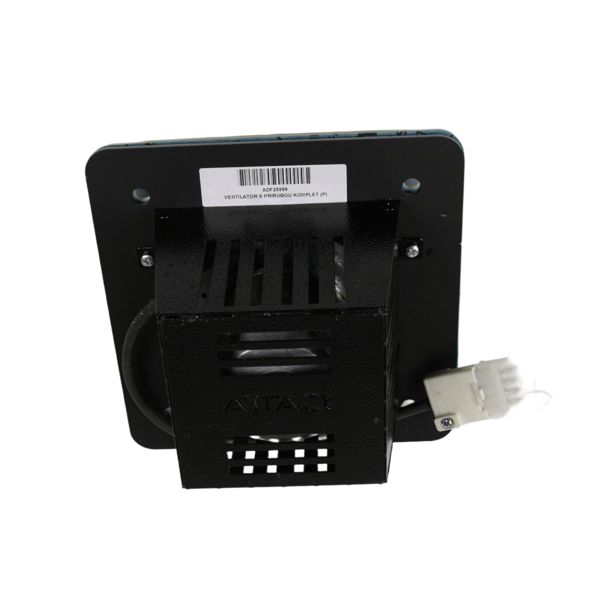 Schwarzes elektronisches Bauteil für Attack Gebläse im Attack Wood Heizsystem