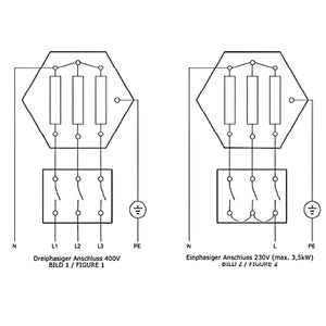 Heizstab Heizpatrone  9 kW AG 1 ½“  mit Isoliertrennung Notheizung.