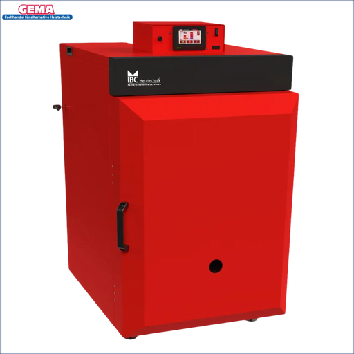 Roter Industrieofen mit Digitalanzeige für Holzvergaser Kessel IBC GK-7k-öko 36 kW