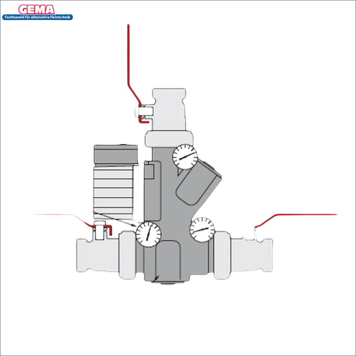 Diagramm der Heizungsanlage für Laddomat 21-60 thermische Rücklaufanhebung