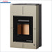 Beige und schwarzer wasserführender Kaminofen mit 11 kW Leistung