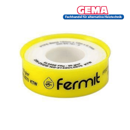 PTFE Gewindedichtband in gelb für Wasserleitungen 💧, 12mmx12m, DVGW geprüft, für Sanitär- und Heizungsanwendungen 🛠️.