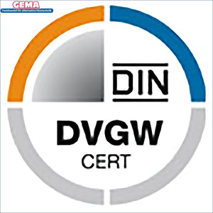 DIN DVGW CERT Logo auf PTFE Gewindedichtband Klasse FRp für Kalt- und Boileranwendungen