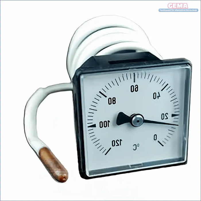 Quadratisches Thermometer mit gewundenem Fühler für Heizkessel, präzise Temperaturmessung