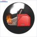 Rotes Pelletskesselsystem mit Flammen für vollautomatischen Betrieb