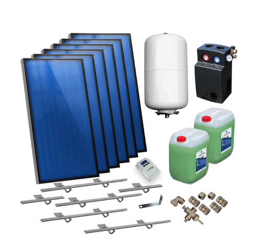 Solarpaket Flachkollektoren AMX 2.51 von Sunex 15.18 m² Schrägdach - GEMA Shop