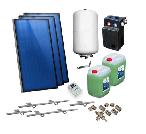Solarpaket Flachkollektoren AMX 2.51 von Sunex 7.59 m² Schrägdach - GEMA Shop