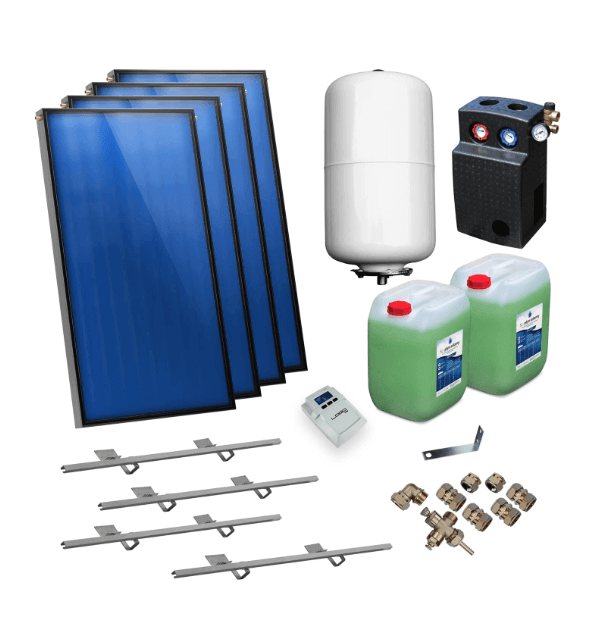 Solarpaket Flachkollektoren AMX2.51 10.12 m² für Schrägdach - GEMA Shop