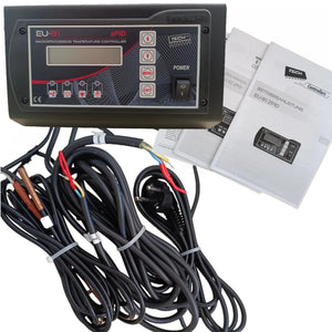 TECH EU-81 zPID HG Kesselsteuerung für Holzvergaserkessel mit Bedienungsanleitung und Kabeln.