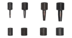 Set of black precision tools with various shapes, designed for professional use. Ideal for detailed work and crafting.