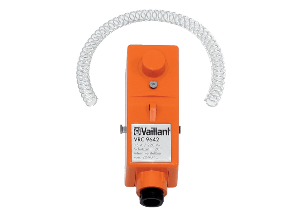Vaillant VRC 9642 thermostat, orange ⚙️, featuring advanced technology for efficient heating control.