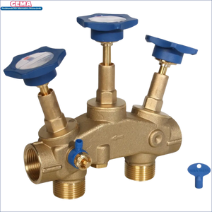 Brass manifold mit blauen Knöpfen für r2d2-32 Weiches Wasser und kalkfreies Wasser